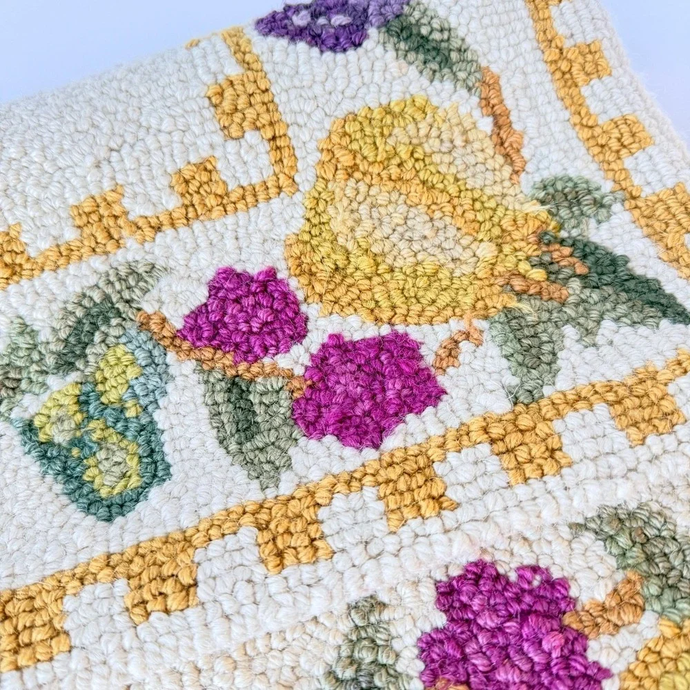 Wool  Hooked‎ Rug 2'x3' Gold Fruit